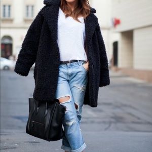 Zara Black Teddy Coat